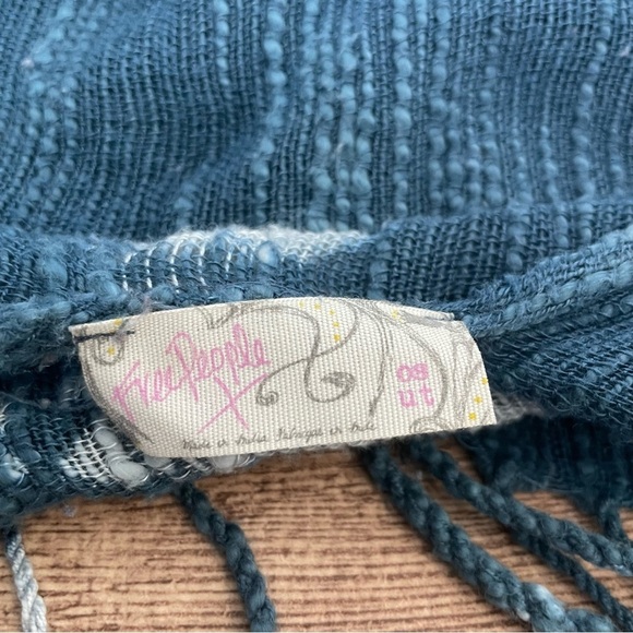 Free People Tie Dye Blue Long Kimono One Size - Picture 3 of 3